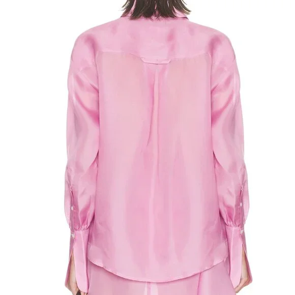 NWT BEST Helsa The Silk Gazar Shirt Ash Rose Pink Quiet Lux - Picture 11 of 12